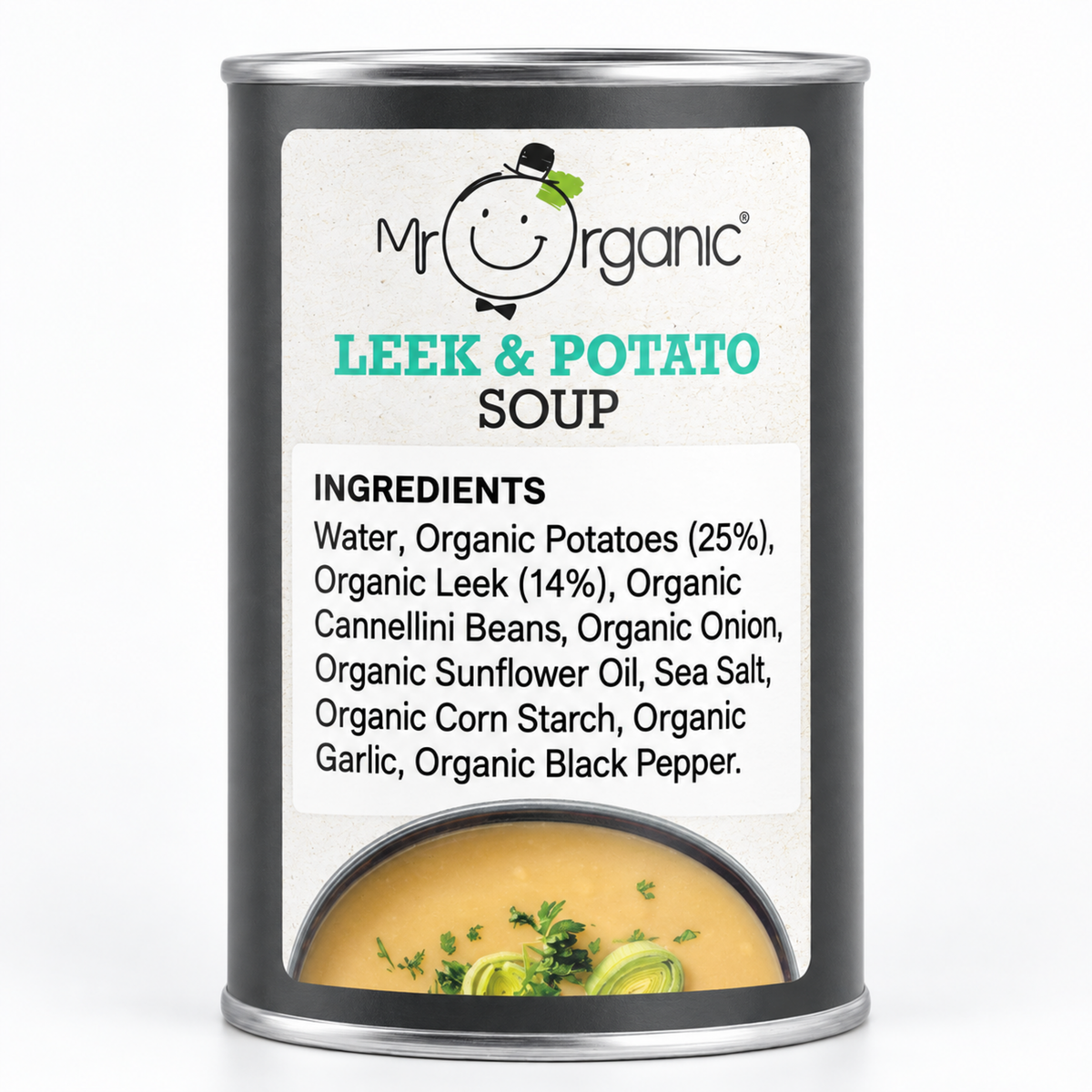 Mr Organic Leek & Potato Soup - ingredients label