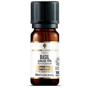 Amphora Aromatics Organic Basil Essential Oil - 10ML (Org)