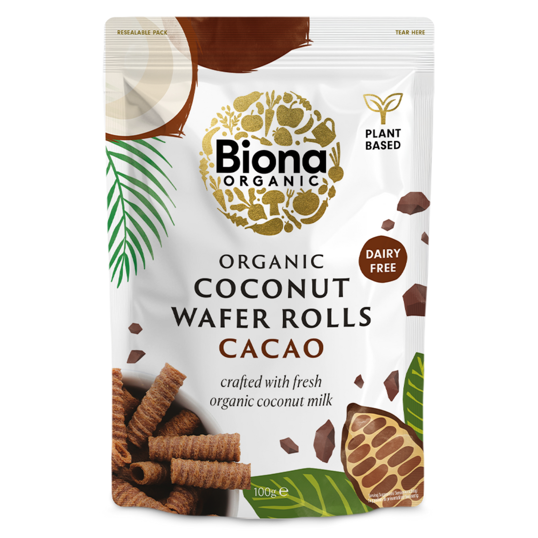 Biona Vanilla Coconut Wafer Rolls - 100G (Org)
