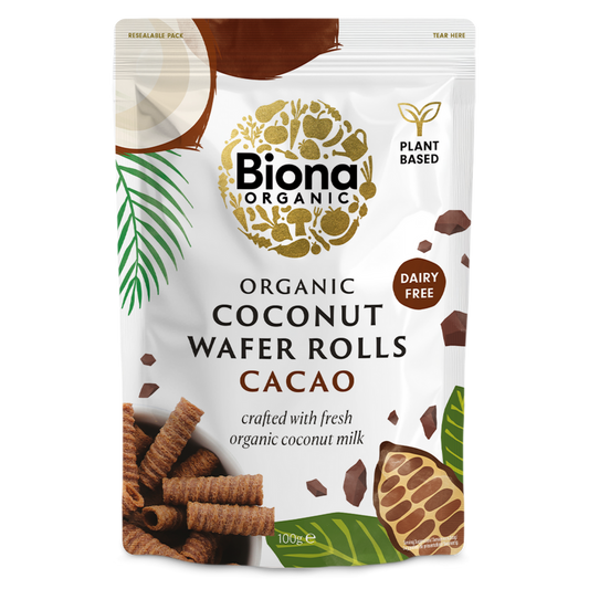 Biona Vanilla Coconut Wafer Rolls - 100G (Org)