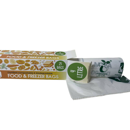 Eco Green Living Certified Compostable Food & Freezer Bags 4L - 25 Bags