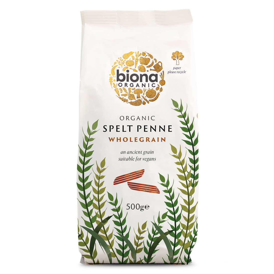 Biona Spelt Wholegrain Penne - Box of 10 x 500G (Org)