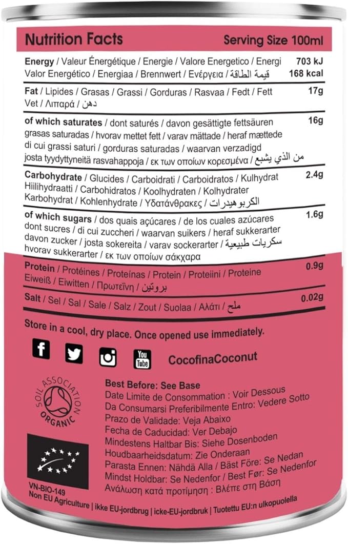 Cocofina Coconut Milk - Case of 6 x 400ML