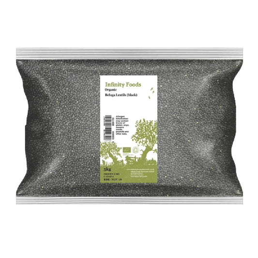 Infinity Foods Black Beluga Lentils - 5KG (Org) - CLEARANCE CORNER