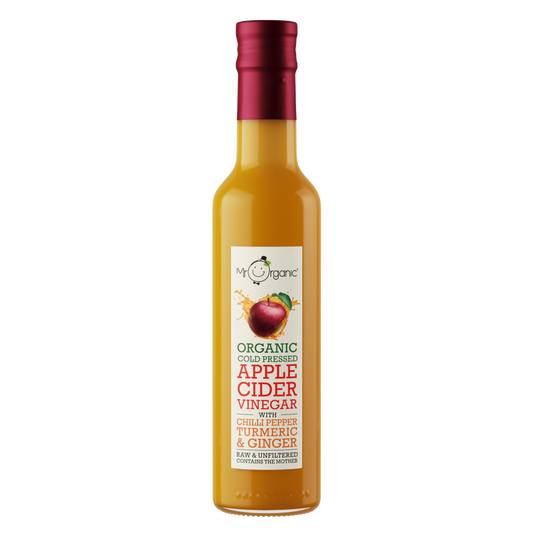 Mr Organic Apple Cider Vinegar with the Mother - Turmeric, Chilli & Ginger - Case of 12 X 250ml (Org)