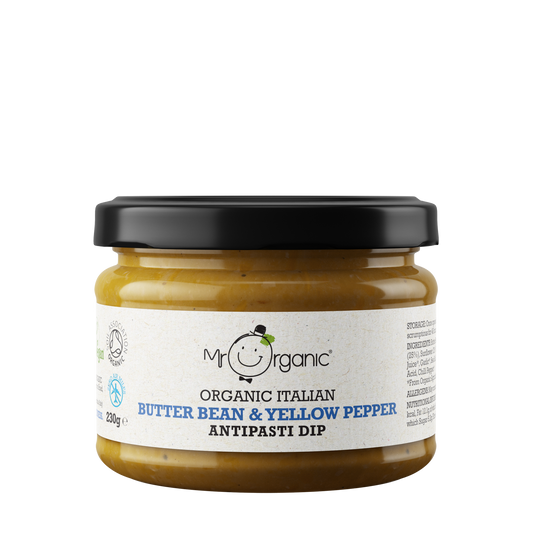 Mr Organic Butter Bean & Yellow Pepper Antipasti Dip - Case of 6 x 230G (Org)