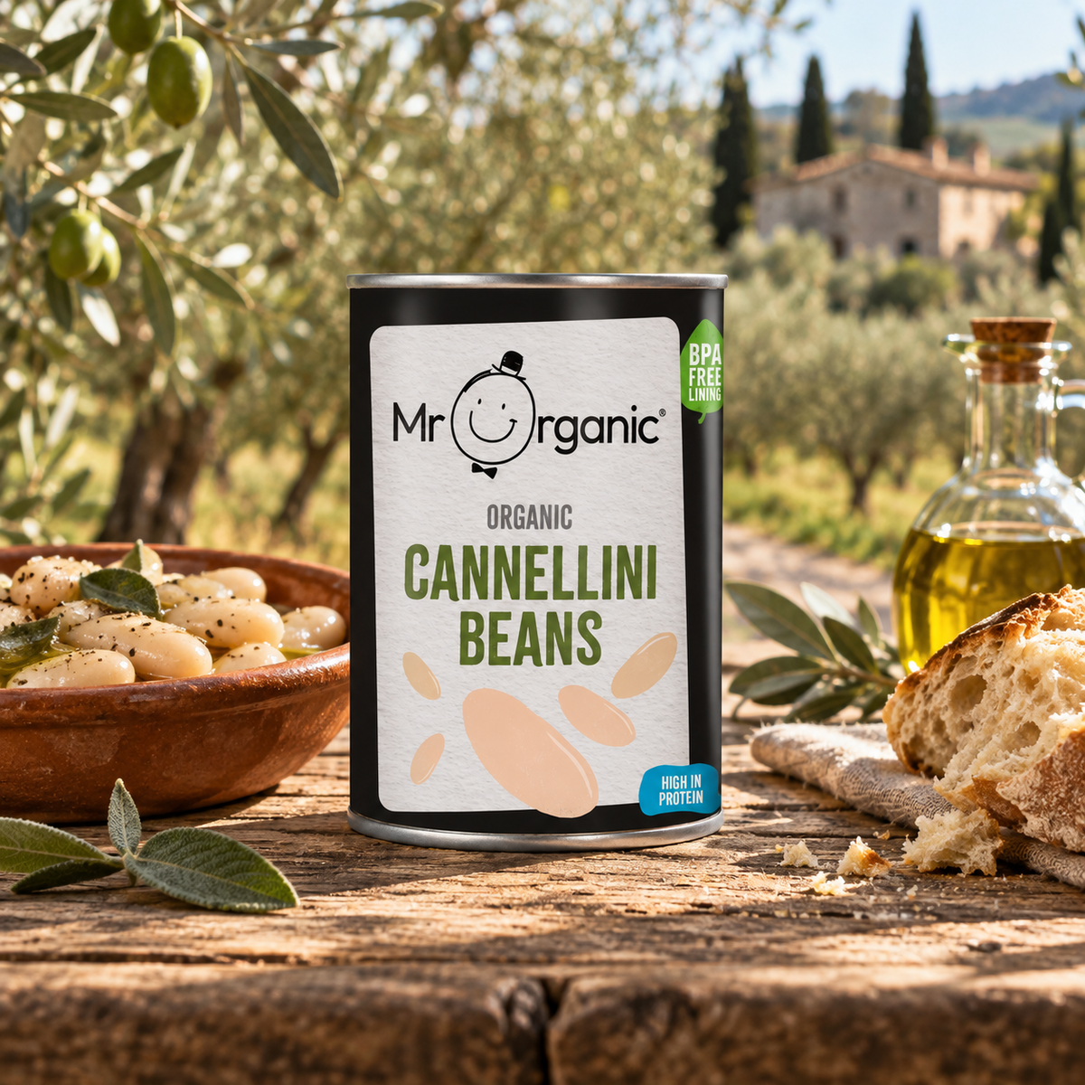 Mr Organic Cannellini Beans - lifestyle shot