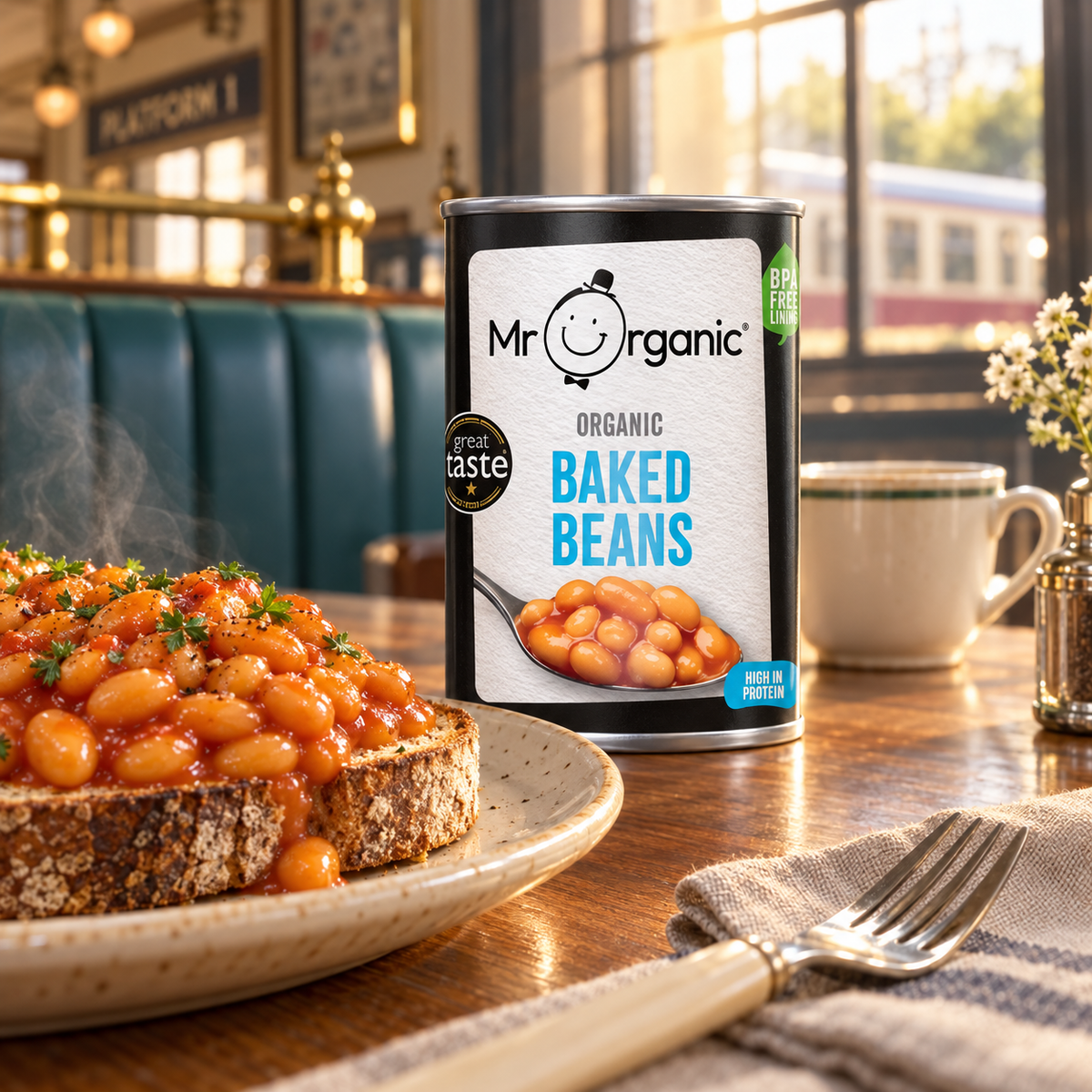 Mr Organic Baked Beans - lifestyle shot