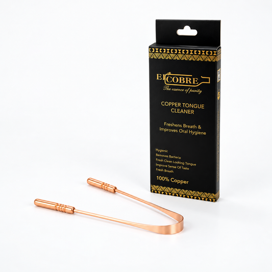 El'Cobre Copper Tongue Cleaner with Box - hero shot