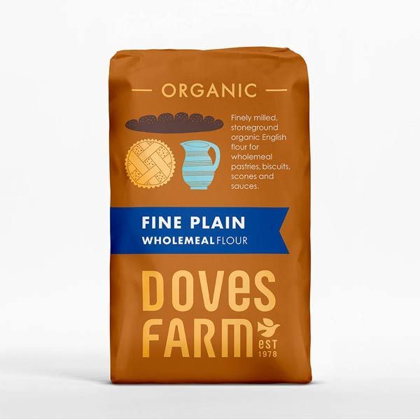 Doves Farm Plain Wholemeal Flour - Pack of 5 x 1KG (Org)