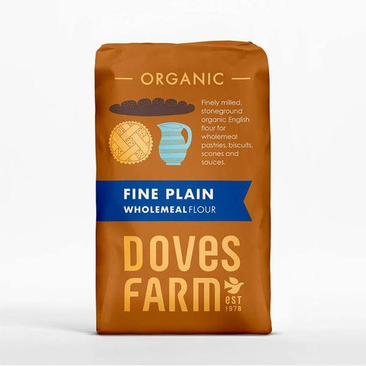 Doves Farm Plain Wholemeal Flour - Pack of 5 x 1KG (Org)
