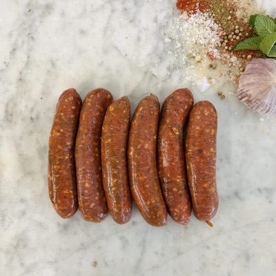 Peelham Farm Frozen Organic Lamb/Mutton Merguez Sausages (Gluten Free) - 300G (Express) (Org)