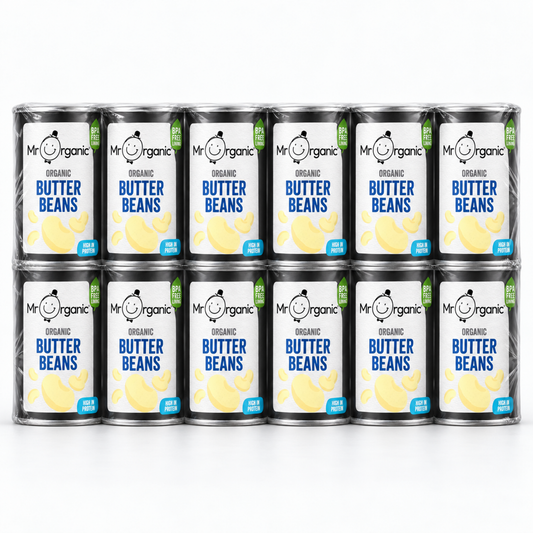 Mr Organic Butter Beans - Case of 12 x 400G - case shot (2 layers of 6, 2080x2080)