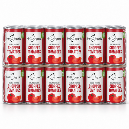 Mr Organic Chopped Tomato - Case of 12 x 400G - case shot (2 layers of 6, 2080x2080)