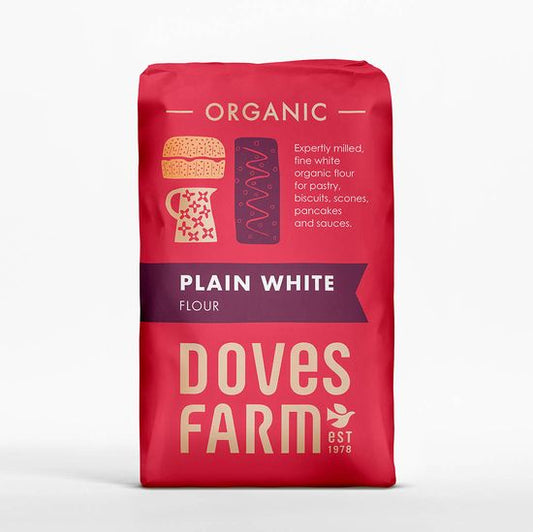 Doves Farm Plain White Flour - Pack of 5 x 1KG (Org)