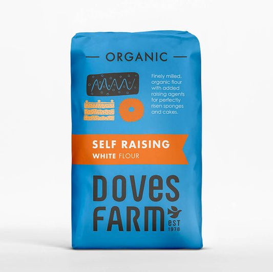 Doves Farm Self Raising White Flour - Pack of 5 x 1KG (Org)