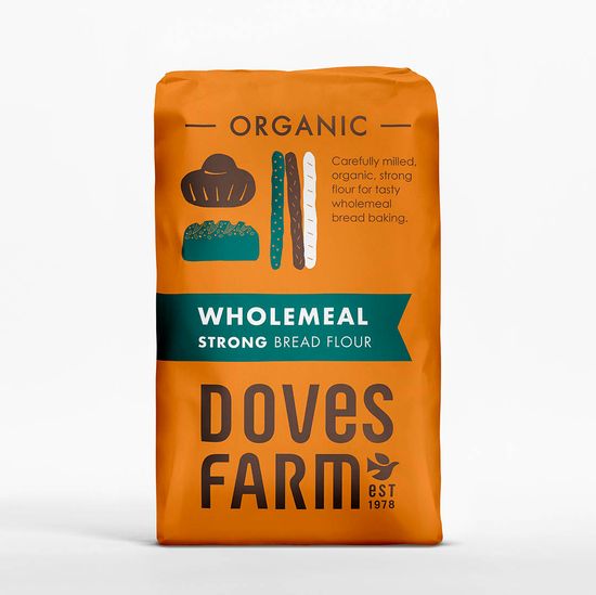Doves Farm Wholemeal Strong Bread Flour - Pack of 5 x 1.5KG (Org)