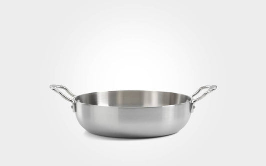 Samuel Groves Stainless Steel 3-Ply Chef Pan with Handles - 24CM