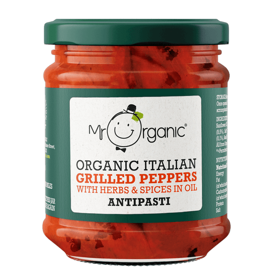 Mr Organic Organic Grilled Peppers Antipasti - Case of 5 X 190g (Org)
