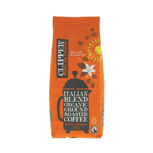 Clipper Italian Style Roast & Ground Coffee - Case of 8 x 227G (Org)