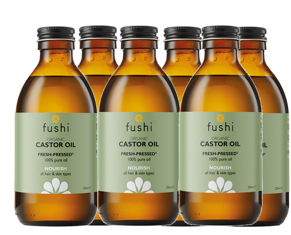 Fushi Wellbeing Organic Castor Oil Case of 6 x 250ML (Org)