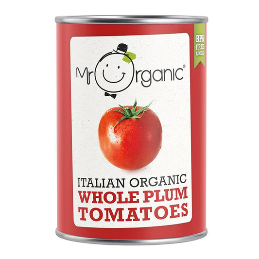Mr Organic Whole Peeled Plum Tomatoes - Case of 12 x 400G (Org)