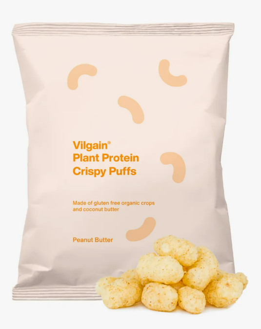 Vilgain Plant Protein Crispy Puffs - Peanut Butter - 50G (Org)