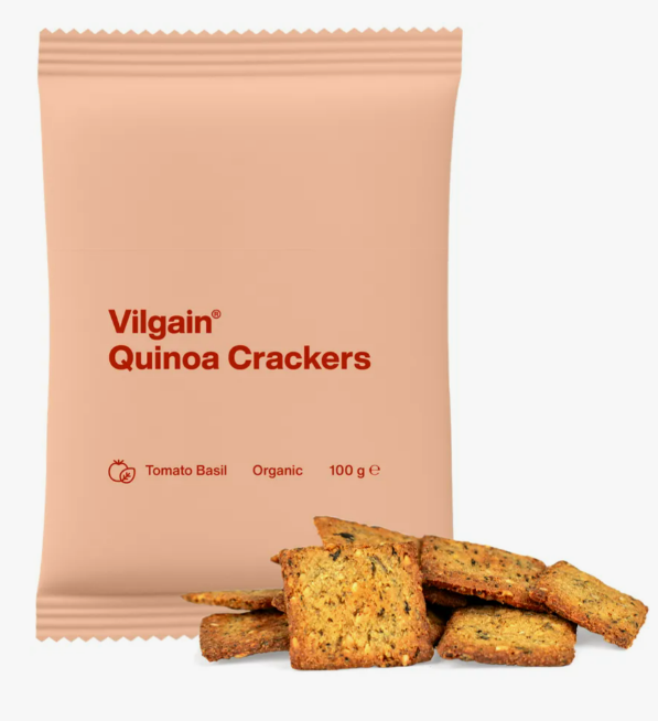 Vilgain Quinoa Crackers - Tomato & Basil - 100G