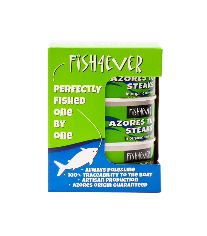 Fish4Ever Azores Tuna Steaks in Olive Oil - Pack of 3 x 160G (Org)