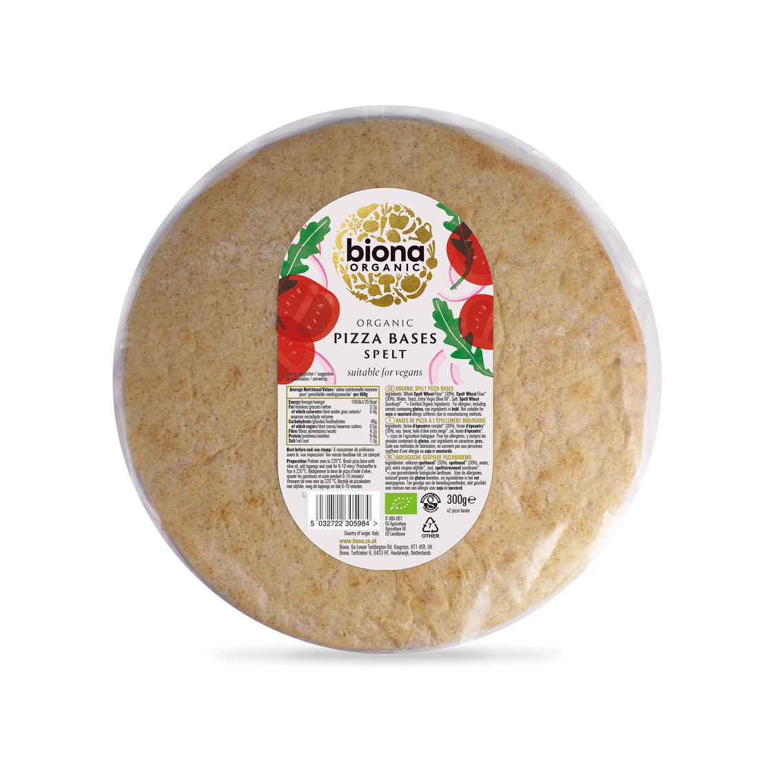Biona Spelt Pizza Base - Pack of 2 (Org)