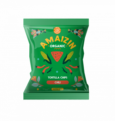 Amaizin Corn Chips - Chilli - Box of 15 x 75G (Org) - CLEARANCE CORNER