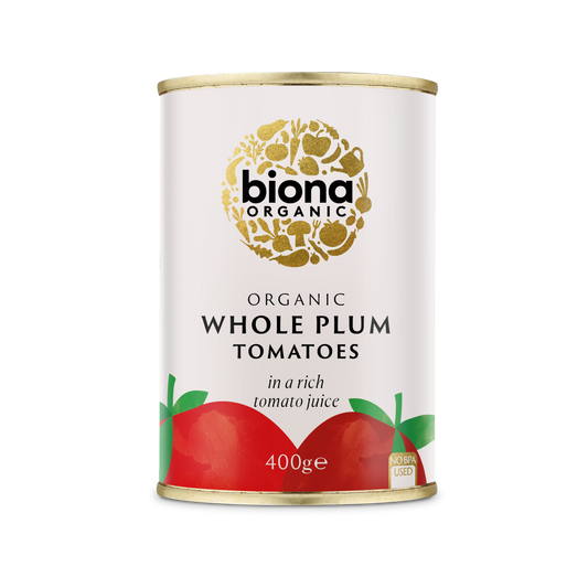 Biona Whole Plum Tomatoes - Case of 12 x 400G (Org)