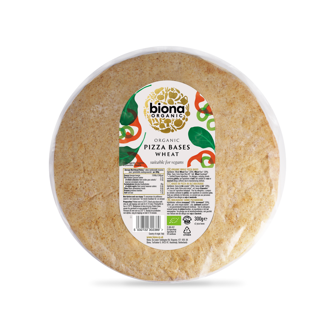 Biona Wheat Pizza Base - Pack of 2 (Org)