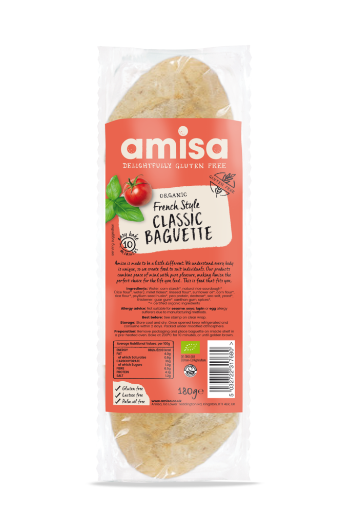Amisa Gluten Free French Style Classic Baguette - Case of 9 x 180G (Org)