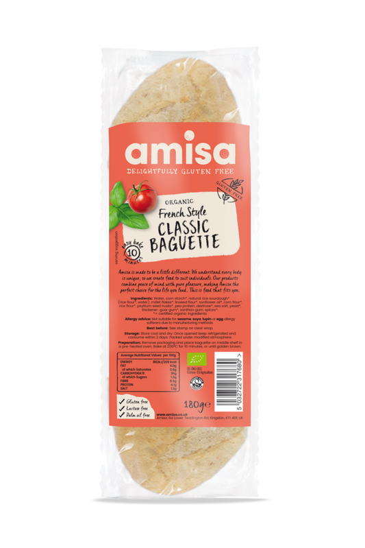 Amisa Gluten Free French Style Classic Baguette - Case of 9 x 180G (Org)