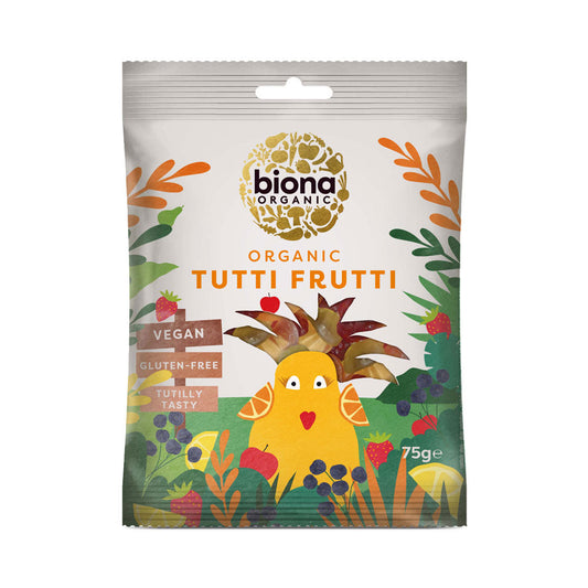 Biona Tutti Frutti Gums - Box of 10 x 75G (Org)