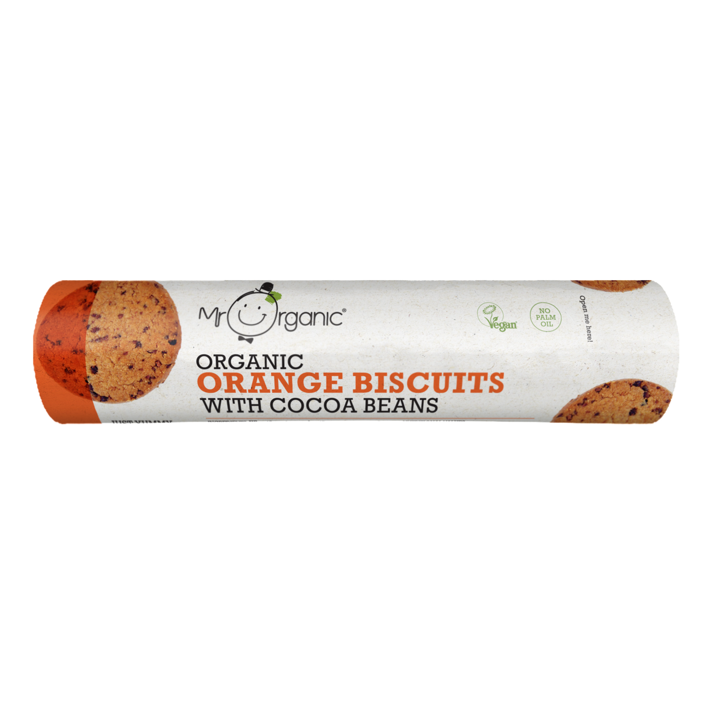 Mr Organic Orange Biscuits with Cocoa Beans - Case of 12 X 250g (Org)