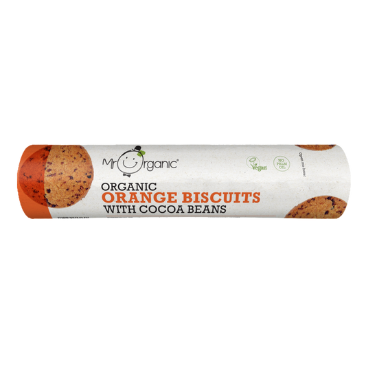 Mr Organic Orange Biscuits with Cocoa Beans - Case of 12 X 250g (Org)