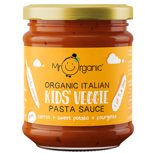 Mr Organic Kids Veggie Pasta Sauce - Carrot, Sweet Potato, Courgette - Case of 6 X 200g (Org)