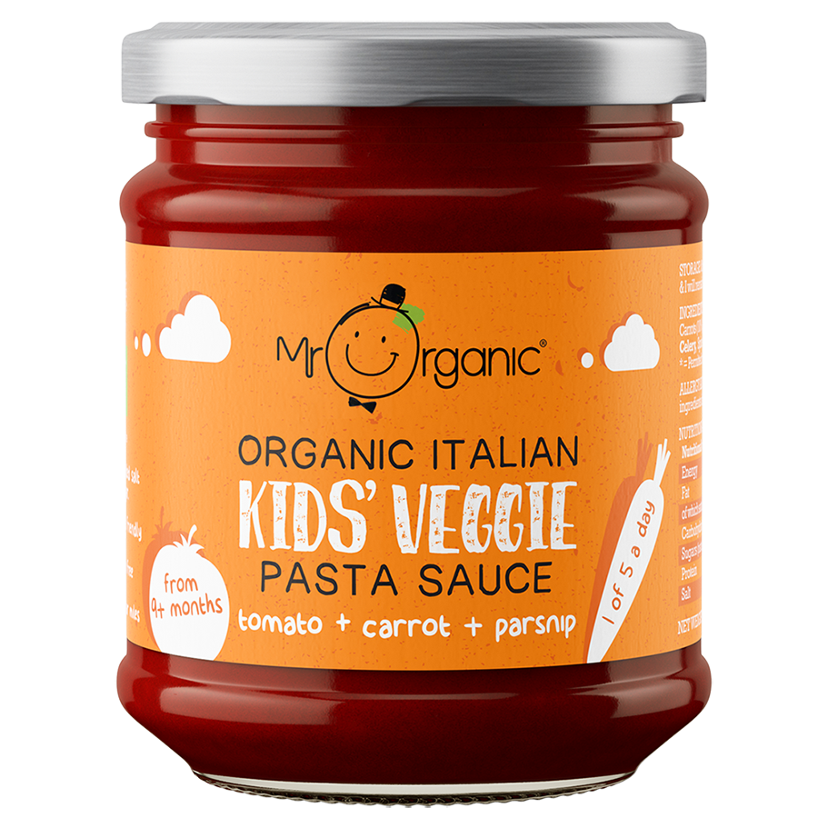 Mr Organic Kids Veggie Pasta Sauce - Tomato, Carrot, Parsnip - Case of 6 X 200g (Org)