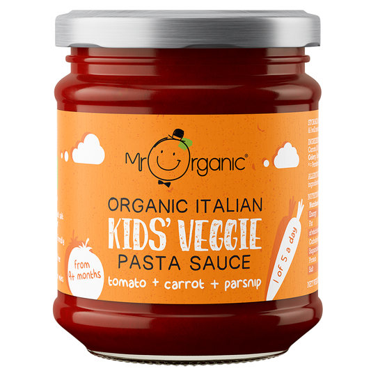 Mr Organic Kids Veggie Pasta Sauce - Tomato, Carrot, Parsnip - Case of 6 X 200g (Org)