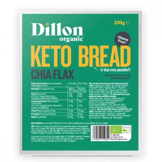 Dillon Keto Bread - Chia Flax - 250G (Org)