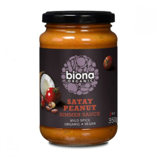 Biona Satay Spicy Peanut Simmer Sauce - 350G (Org)