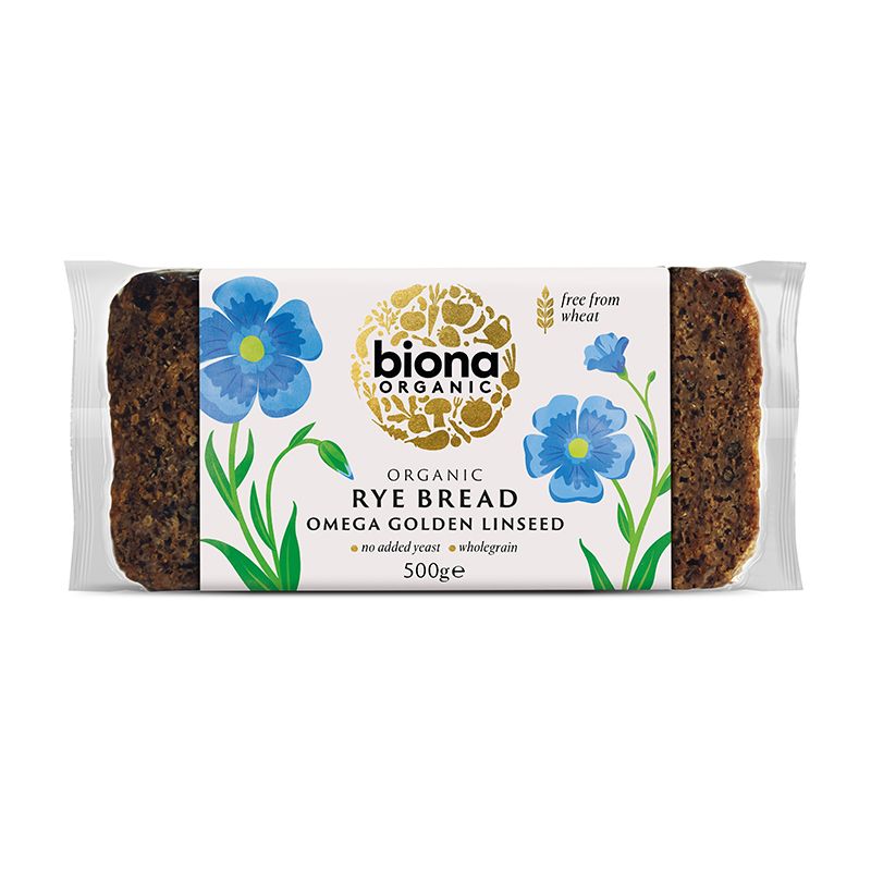 Biona Rye Bread - Golden Linseed - Box of 7 x 500G (Org)