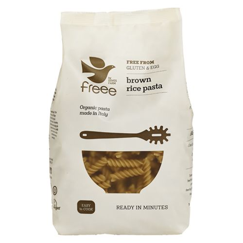 Doves Farm Freee Brown Rice Fusilli - Case of 8 x 500G (Org)