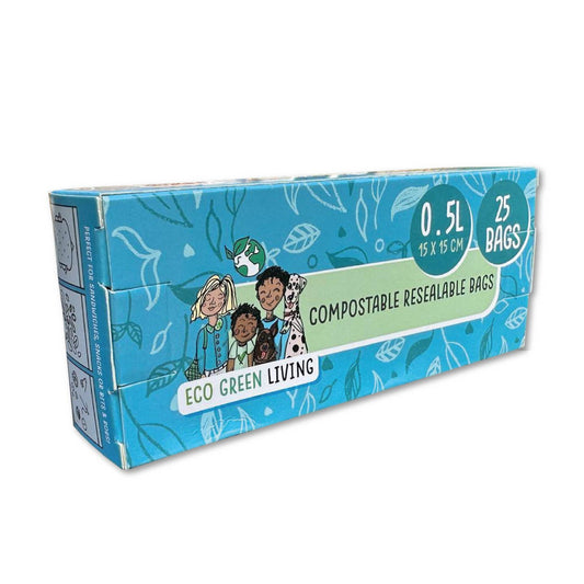 Eco Green Living Compostable Resealable Bags Small 0.5L - 15 Bags