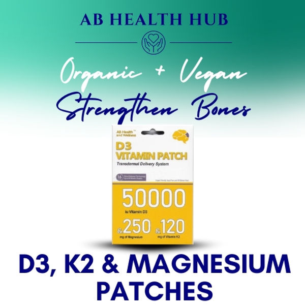 AB Health Vitamin D3, K2 and Magnesium Patch - 16 discs (Org)