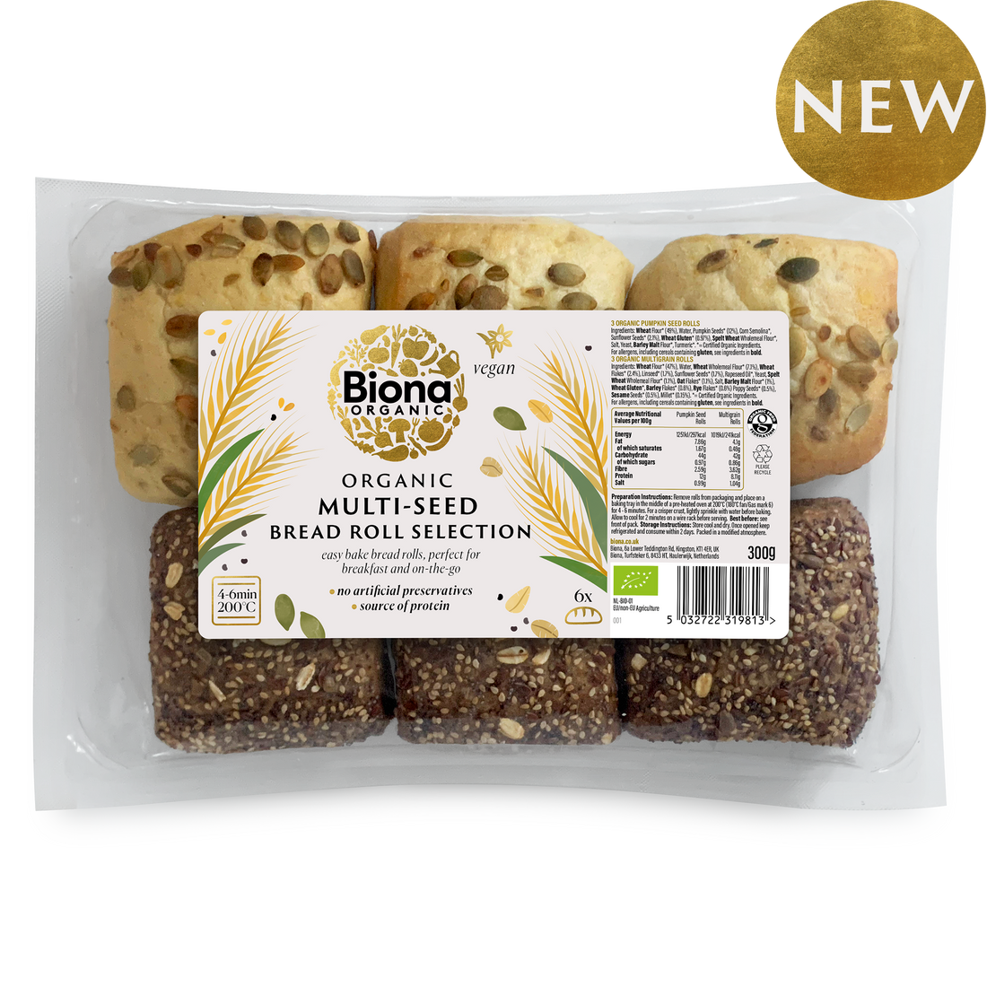 Biona Multi-Seed Bread Roll Selection - 300G
