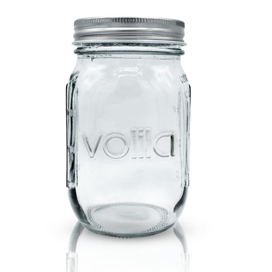 Volila Mason Jars with Lids - Pack of 4 x 500ML