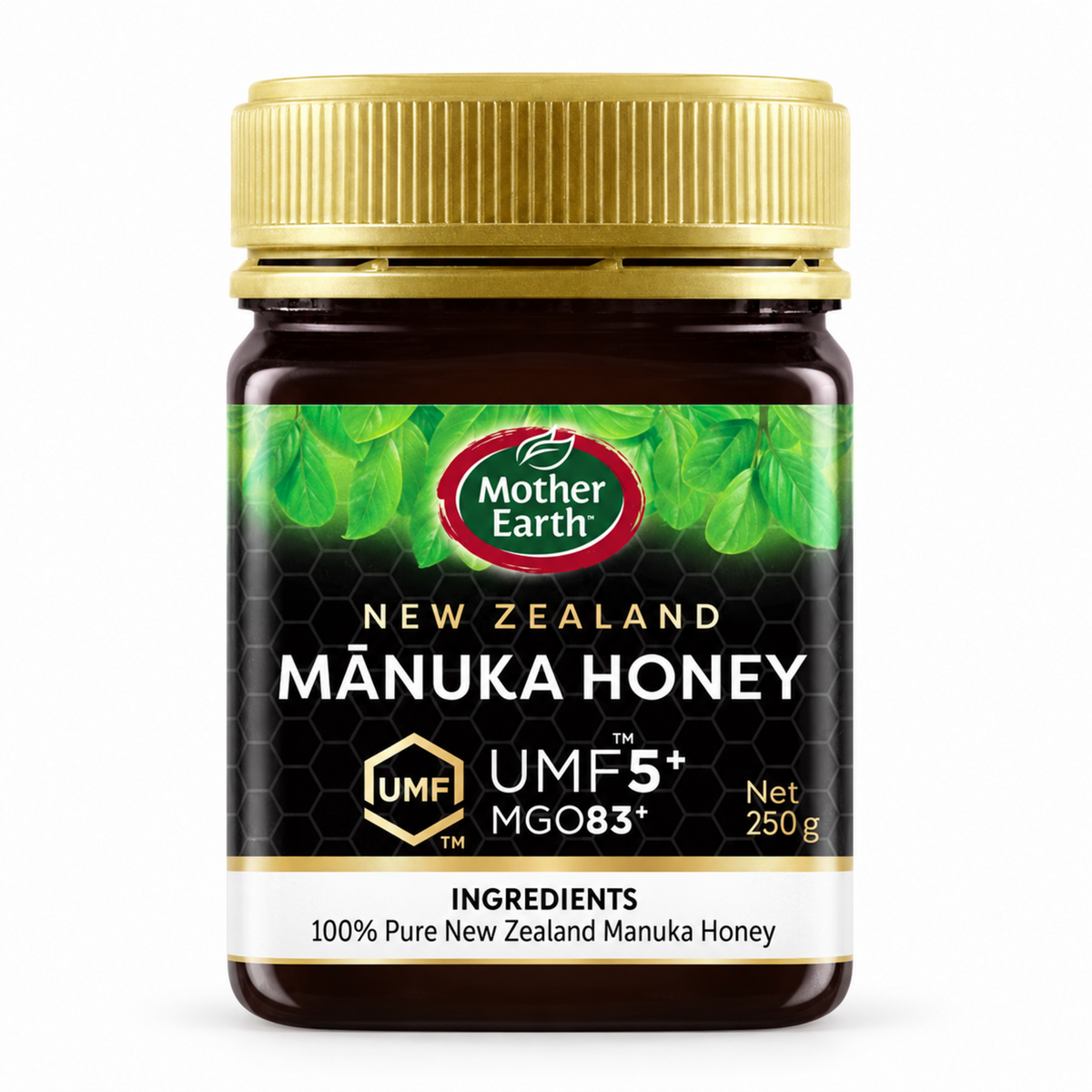 Mother Earth Manuka Honey UMF5 - ingredients label